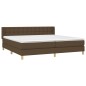 vidaXL Cama box spring con colchón tela marrón oscuro 200x200 cm vidaXL Cama box spring con colchón tela marrón oscuro 200x200 cm
