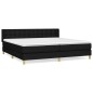 vidaXL Cama box spring con colchón tela negro 160x200 cm