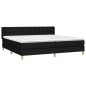 vidaXL Cama box spring con colchón tela negro 160x200 cm