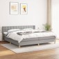 vidaXL Cama box spring con colchón tela gris claro 200x200 cm vidaXL Cama box spring con colchón tela gris claro 200x200 cm