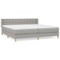 vidaXL Cama box spring con colchón tela gris claro 200x200 cm vidaXL Cama box spring con colchón tela gris claro 200x200 cm