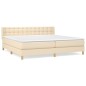 vidaXL Cama box spring con colchón tela color crema 200x200 cm vidaXL Cama box spring con colchón tela color crema 200x200 cm
