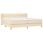 vidaXL Cama box spring con colchón tela color crema 200x200 cm vidaXL Cama box spring con colchón tela color crema 200x200 cm