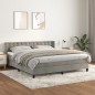 vidaXL Cama box spring con colchón terciopelo gris claro 180x200 cm vidaXL Cama box spring con colchón terciopelo gris claro 180x200 cm