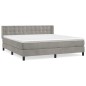vidaXL Cama box spring con colchón terciopelo gris claro 180x200 cm vidaXL Cama box spring con colchón terciopelo gris claro 180x200 cm