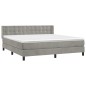 vidaXL Cama box spring con colchón terciopelo gris claro 180x200 cm vidaXL Cama box spring con colchón terciopelo gris claro 180x200 cm