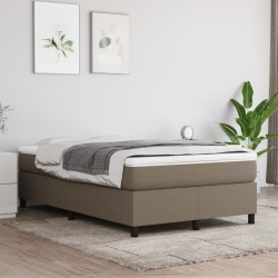 vidaXL Cama box spring con colchón tela gris taupe 120x200 cm