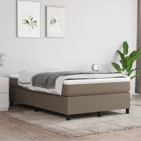 vidaXL Cama box spring con colchón tela gris taupe 120x200 cm