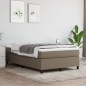 vidaXL Cama box spring con colchón tela gris taupe 120x200 cm