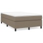 vidaXL Cama box spring con colchón tela gris taupe 120x200 cm
