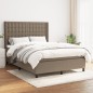 vidaXL Cama box spring con colchón tela gris taupe 140x190 cm vidaXL Cama box spring con colchón tela gris taupe 140x190 cm