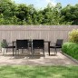 vidaXL Juego comedor jardín 7 piezas y cojines ratán sintético y acero vidaXL Juego comedor jardín 7 piezas y cojines ratán sintético y acero
