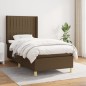 vidaXL Cama box spring con colchón tela marrón oscuro 90x190 cm vidaXL Cama box spring con colchón tela marrón oscuro 90x190 cm