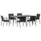vidaXL Juego comedor jardín 7 piezas y cojines ratán sintético y acero vidaXL Juego comedor jardín 7 piezas y cojines ratán sintético y acero