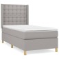 vidaXL Cama box spring con colchón tela gris claro 90x190 cm vidaXL Cama box spring con colchón tela gris claro 90x190 cm