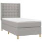 vidaXL Cama box spring con colchón tela gris claro 90x190 cm vidaXL Cama box spring con colchón tela gris claro 90x190 cm