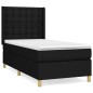 vidaXL Cama box spring con colchón tela negro 80x200 cm vidaXL Cama box spring con colchón tela negro 80x200 cm
