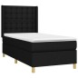 vidaXL Cama box spring con colchón tela negro 80x200 cm vidaXL Cama box spring con colchón tela negro 80x200 cm