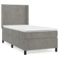 vidaXL Cama box spring con colchón terciopelo gris claro 90x190 cm vidaXL Cama box spring con colchón terciopelo gris claro 90x190 cm