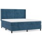 vidaXL Cama box spring con colchón terciopelo azul oscuro 160x200 cm vidaXL Cama box spring con colchón terciopelo azul oscuro 160x200 cm