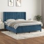 vidaXL Cama box spring con colchón terciopelo azul oscuro 180x200 cm vidaXL Cama box spring con colchón terciopelo azul oscuro 180x200 cm