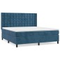 vidaXL Cama box spring con colchón terciopelo azul oscuro 180x200 cm vidaXL Cama box spring con colchón terciopelo azul oscuro 180x200 cm