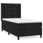 vidaXL Cama box spring con colchón cuero sintético negro 90x190 cm vidaXL Cama box spring con colchón cuero sintético negro 90x190 cm
