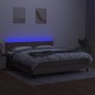 vidaXL Cama box spring colchón y luces LED tela gris taupe 180x200 cm vidaXL Cama box spring colchón y luces LED tela gris taupe 180x200 cm