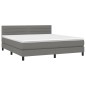 vidaXL Cama box spring colchón y luces LED tela gris oscuro 180x200 cm vidaXL Cama box spring colchón y luces LED tela gris oscuro 180x200 cm