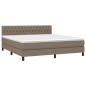 vidaXL Cama box spring colchón y luces LED tela gris taupe 180x200 cm vidaXL Cama box spring colchón y luces LED tela gris taupe 180x200 cm
