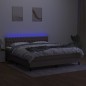 vidaXL Cama box spring colchón y luces LED tela gris taupe 180x200 cm vidaXL Cama box spring colchón y luces LED tela gris taupe 180x200 cm