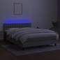 vidaXL Cama box spring colchón y luces LED tela gris claro 140x190 cm vidaXL Cama box spring colchón y luces LED tela gris claro 140x190 cm