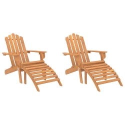 vidaXL Sillas de jardín Adirondack con reposapiés 2 uds madera acacia