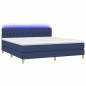 vidaXL Cama box spring con colchón y LED tela azul 160x200 cm vidaXL Cama box spring con colchón y LED tela azul 160x200 cm