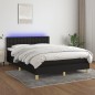 vidaXL Cama box spring colchón y luces LED tela negro 140x200 cm vidaXL Cama box spring colchón y luces LED tela negro 140x200 cm