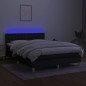 vidaXL Cama box spring colchón y luces LED tela negro 140x200 cm vidaXL Cama box spring colchón y luces LED tela negro 140x200 cm