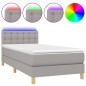 vidaXL Cama box spring con colchón tela y LED gris claro 100x200 cm vidaXL Cama box spring con colchón tela y LED gris claro 100x200 cm