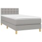 vidaXL Cama box spring con colchón tela y LED gris claro 100x200 cm vidaXL Cama box spring con colchón tela y LED gris claro 100x200 cm
