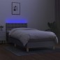 vidaXL Cama box spring con colchón tela y LED gris claro 100x200 cm vidaXL Cama box spring con colchón tela y LED gris claro 100x200 cm