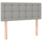vidaXL Cama box spring con colchón tela y LED gris claro 100x200 cm vidaXL Cama box spring con colchón tela y LED gris claro 100x200 cm