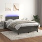 vidaXL Cama box spring colchón y LED terciopelo gris oscuro 120x200 cm vidaXL Cama box spring colchón y LED terciopelo gris oscuro 120x200 cm