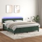 vidaXL Cama box spring colchón y LED terciopelo verde oscuro 180x200cm vidaXL Cama box spring colchón y LED terciopelo verde oscuro 180x200cm
