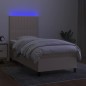 vidaXL Cama box spring colchón y luces LED tela crema 80x200 cm vidaXL Cama box spring colchón y luces LED tela crema 80x200 cm