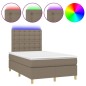 vidaXL Cama box spring con colchón y LED tela gris taupe 120x200 cm vidaXL Cama box spring con colchón y LED tela gris taupe 120x200 cm