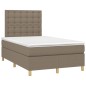 vidaXL Cama box spring con colchón y LED tela gris taupe 120x200 cm vidaXL Cama box spring con colchón y LED tela gris taupe 120x200 cm