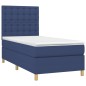 vidaXL Cama box spring colchón y luces LED tela azul 100x200 cm vidaXL Cama box spring colchón y luces LED tela azul 100x200 cm