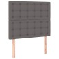 vidaXL Cama box spring y colchón LED cuero sintético gris 90x200 cm vidaXL Cama box spring y colchón LED cuero sintético gris 90x200 cm