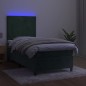 vidaXL Cama box spring colchón y LED terciopelo verde oscuro 90x200 cm vidaXL Cama box spring colchón y LED terciopelo verde oscuro 90x200 cm
