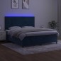 vidaXL Cama box spring colchón y LED terciopelo azul oscuro 180x200 cm vidaXL Cama box spring colchón y LED terciopelo azul oscuro 180x200 cm