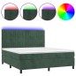 vidaXL Cama box spring colchón y LED terciopelo verde oscuro 180x200cm vidaXL Cama box spring colchón y LED terciopelo verde oscuro 180x200cm